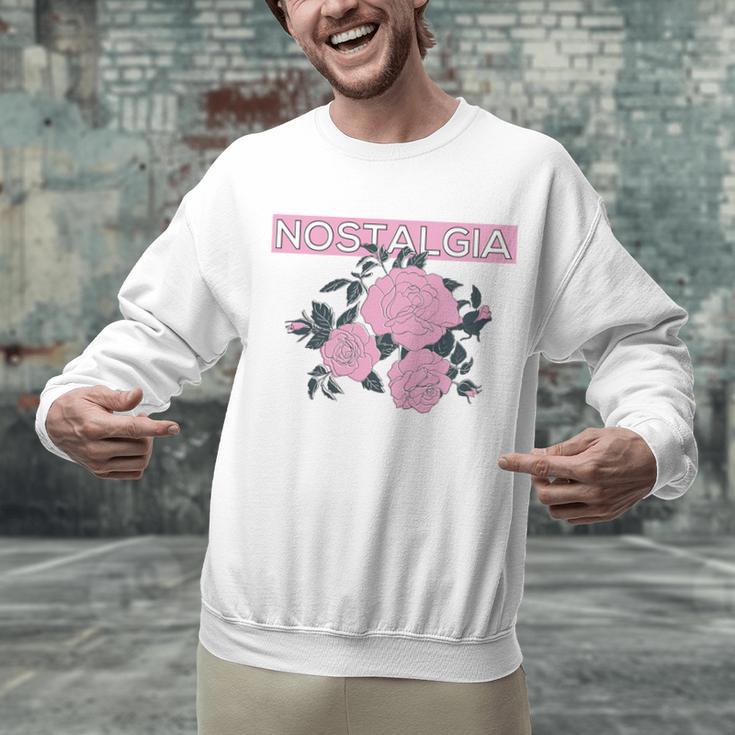 Nostalgia 80s 90s Retro Style Graphics Rose Pink Flower Unisex Sweatshirt