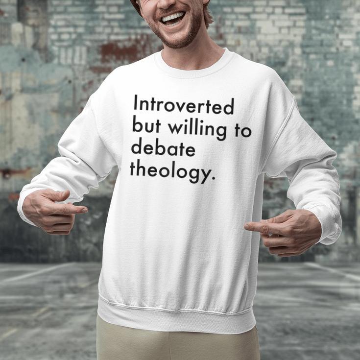Theology Introvert Christian Conversation Starters Unisex Sweatshirt Theology Introvert Christian Conversation Starters Unisex Sweatshirt