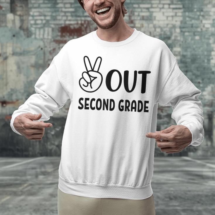 Peace Out Second Grade Last Day Of School Graduation Kids Unisex Sweatshirt