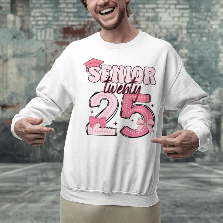 Pink Coquette Bow Senior 2025 Back To School Graduation Girl Unisex Sweatshirt