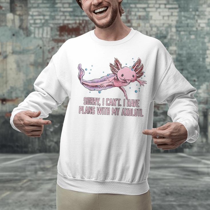 I Have Plans With My Axolotl Salamander Introvert Raglan Baseball Tee Unisex Sweatshirt