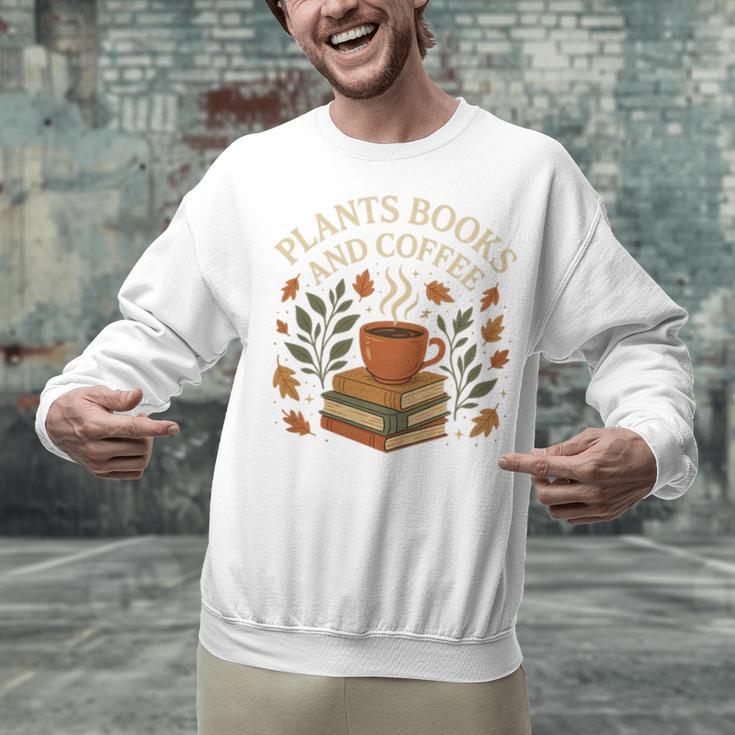 Plants Books And Coffee Nature Leaves Reading Book Lover Premium Tri-Blend Unisex Sweatshirt