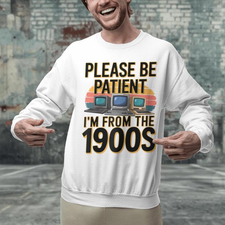 Please Be Patient I'm From The 1900s Retro Computer Raglan Baseball Tee Unisex Sweatshirt