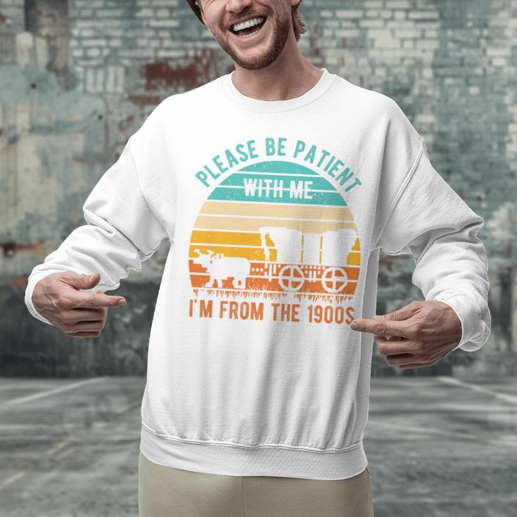 PLEASE BE PATIENT I'M FROM THE 1900s Vintage 1900s 90s Premium Tri-Blend Unisex Sweatshirt