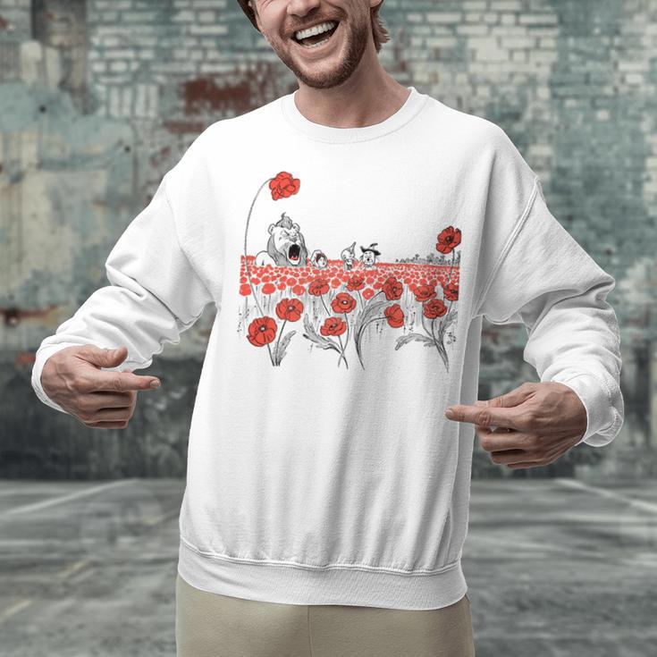Poppy Field Wizard Of Oz Cowardly Brave Lion Book Unisex Sweatshirt
