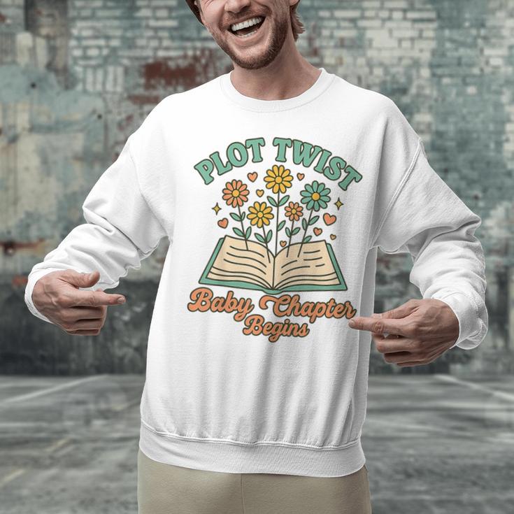 Pregnancy Announcement Book Lover Reveal Pregnant Unisex Sweatshirt