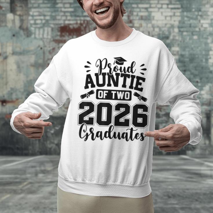 Proud Auntie Of Two 2026 Graduates Graduation Unisex Sweatshirt