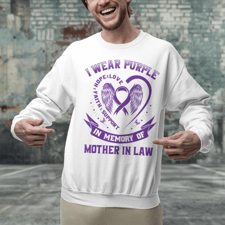 Purple In Memory Of My Mother In Law Alzheimers Awareness Unisex Sweatshirt