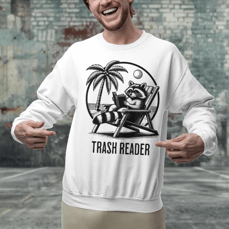 Raccoon Reading Books Summer Humor Trash Reader Unisex Sweatshirt Raccoon Reading Books Summer Humor Trash Reader Unisex Sweatshirt