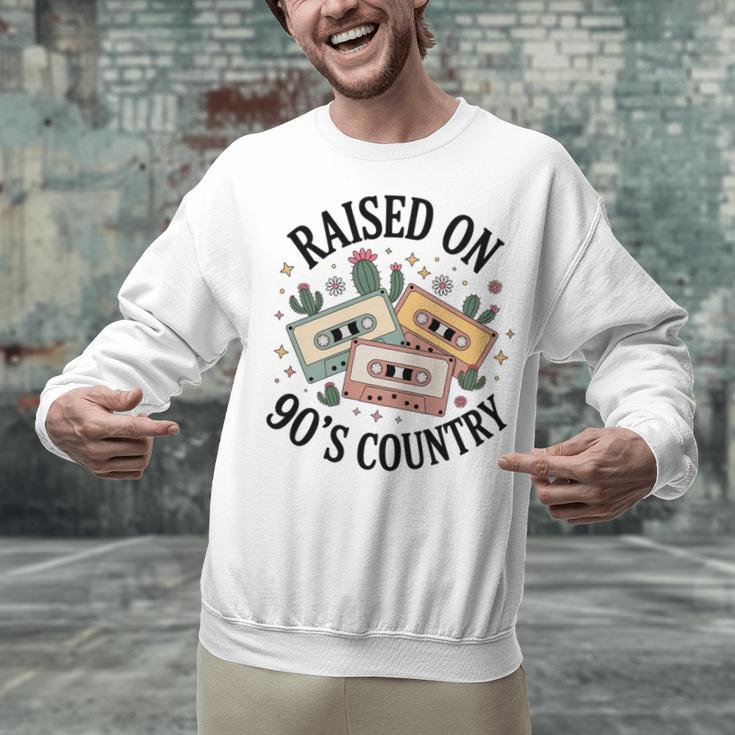 Raised On 90's Country Music Lover Nostalgia Retro Vibe Premium Tri-Blend Unisex Sweatshirt