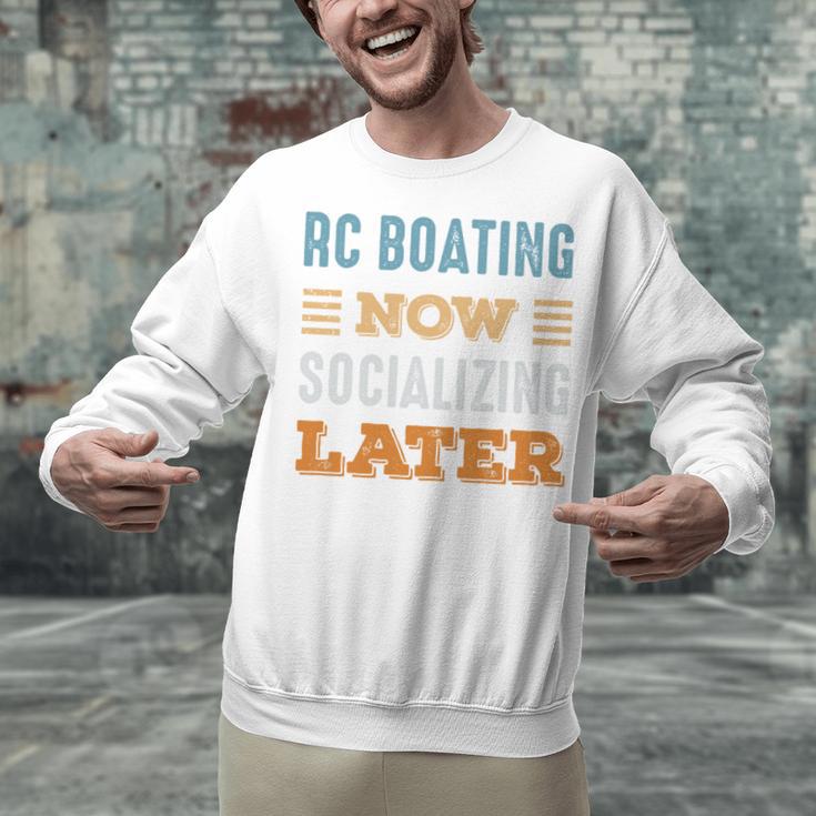 RC Boating Now Minimal Socializing Introvert Vintage Unisex Sweatshirt