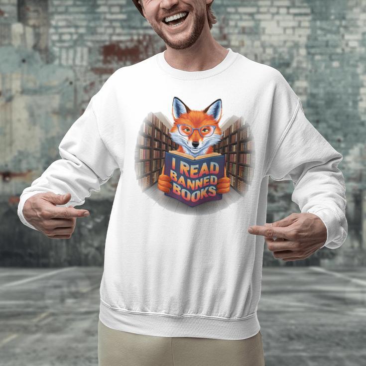 I Read Banned Books Sly Fox Reading Books Unisex Sweatshirt