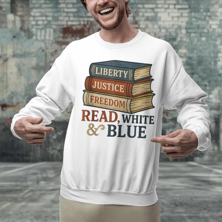 Read Blue Liberty Books July 4th Independence Unisex Sweatshirt