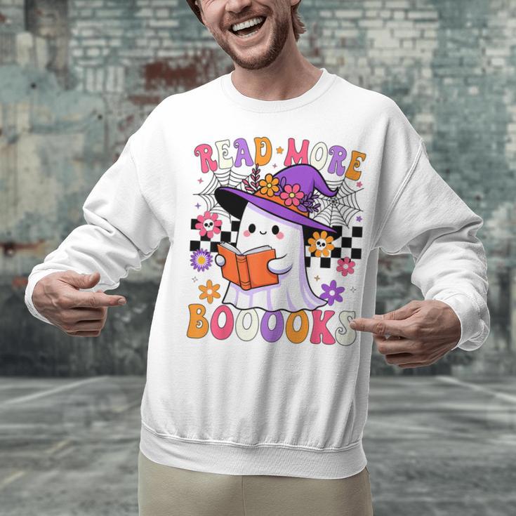 Read More Books Ghost Reading Book Teacher Halloween Unisex Sweatshirt Read More Books Ghost Reading Book Teacher Halloween Unisex Sweatshirt