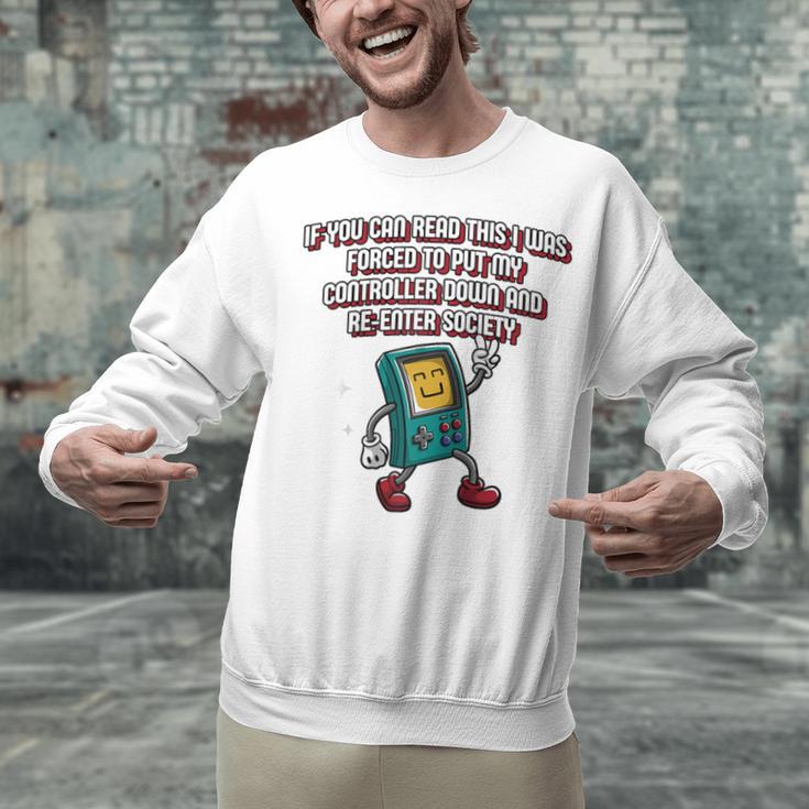 If You Can Read This Gamer Humor Gaming Introvert Raglan Baseball Tee Unisex Sweatshirt