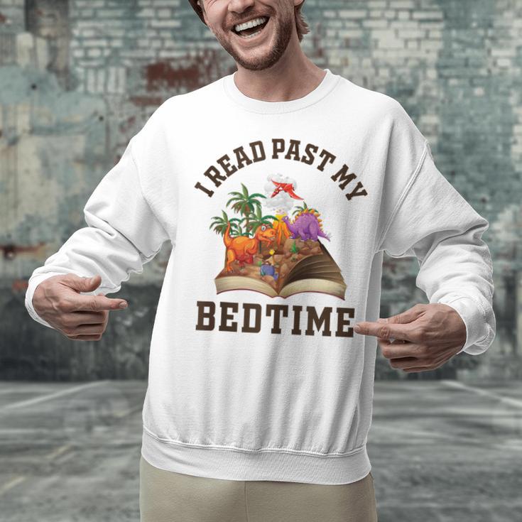 I Read Past My Bedtime Reading Dinosaur Book Lover Unisex Sweatshirt