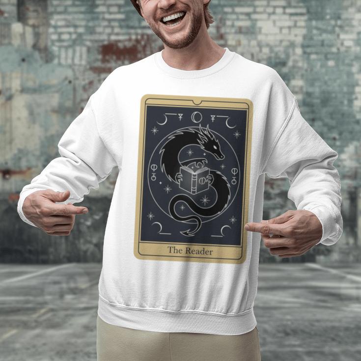 The Reader Tarot Card Mystic Dragon Book Magic Unisex Sweatshirt