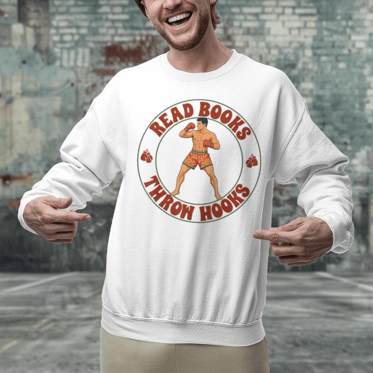 Reading Book Lover Boxer Boxing Lover Read Books Throw Hooks Unisex Sweatshirt