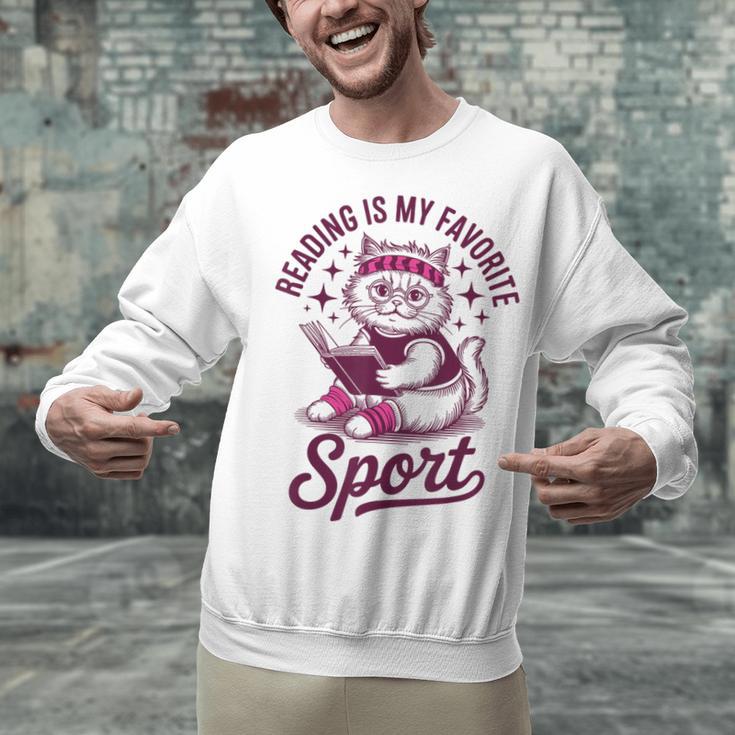 Reading Is My Favorite Sport Cat And Book Lover Women Unisex Sweatshirt