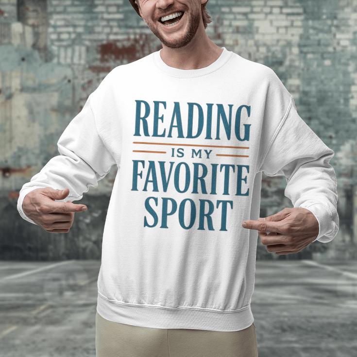 Reading Is My Favorite Sport Literary Book Lover Typography Unisex Sweatshirt