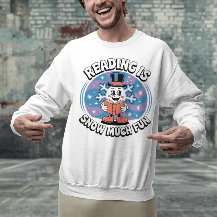 Reading Is Snow Much Fun Snowflake Book Lovers Winter Theme Premium Tri-Blend Unisex Sweatshirt
