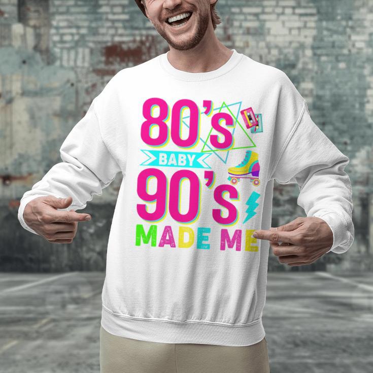 Retro 1980s 80's Baby 1990s 90's Made Me Nostalgia Vibes Premium Tri-Blend Unisex Sweatshirt