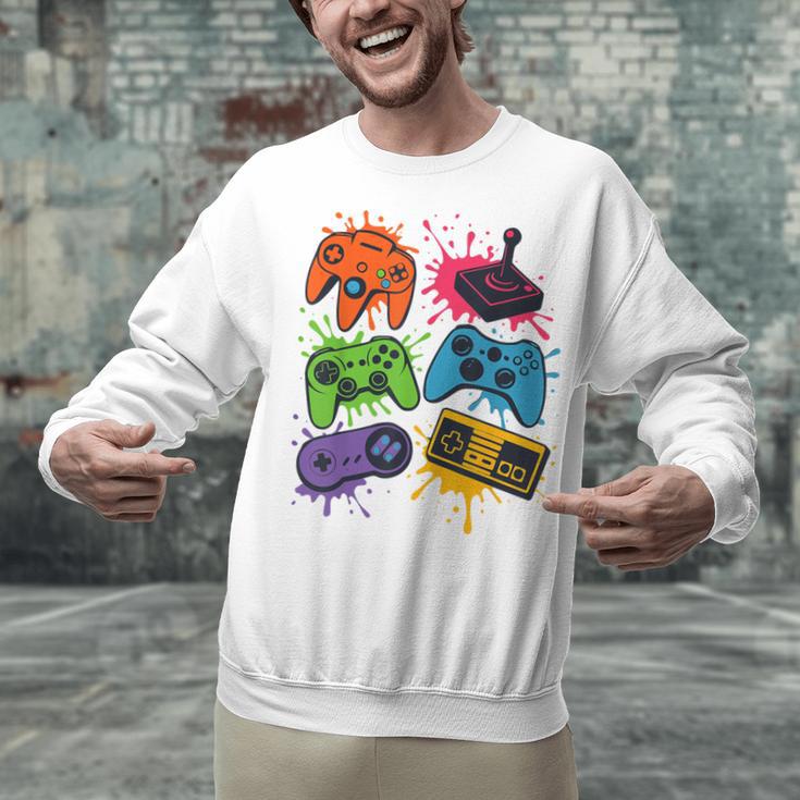 Retro Gamer Controller 80s 90s Video Game Arcade Nostalgia Unisex Sweatshirt