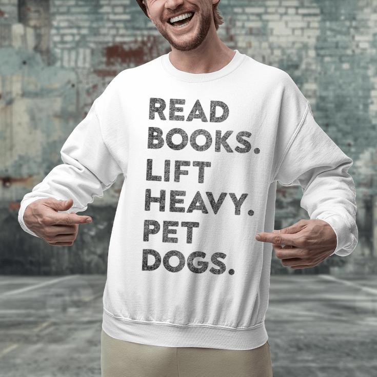 Retro Gym Book Lover Read Books Lift Heavy Pet Dogs Unisex Sweatshirt Retro Gym Book Lover Read Books Lift Heavy Pet Dogs Unisex Sweatshirt