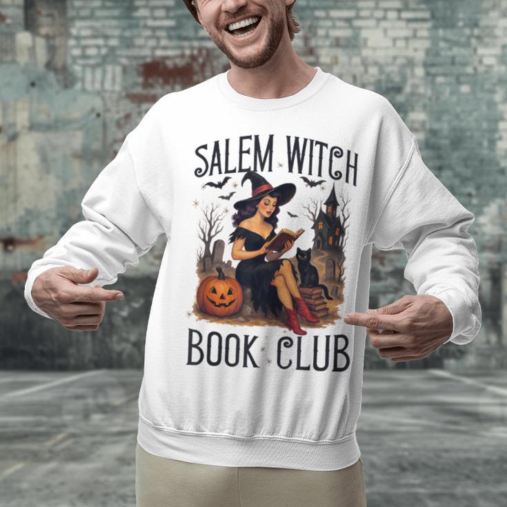 Salem Witch Book Club Bookish Retro Halloween Cat Unisex Sweatshirt