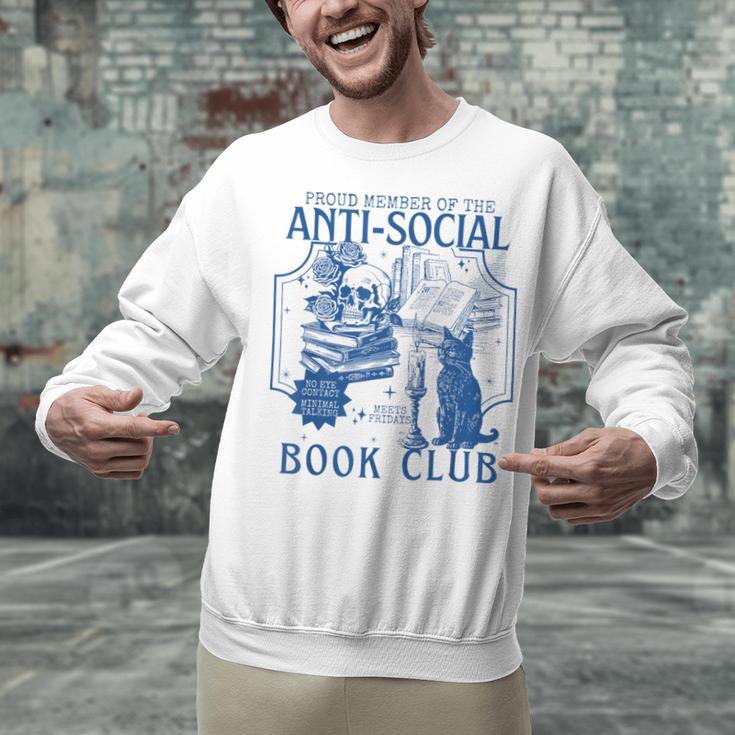 Sarcastic Anti Social Book Club Cat Skull Book Lover Unisex Sweatshirt Sarcastic Anti Social Book Club Cat Skull Book Lover Unisex Sweatshirt