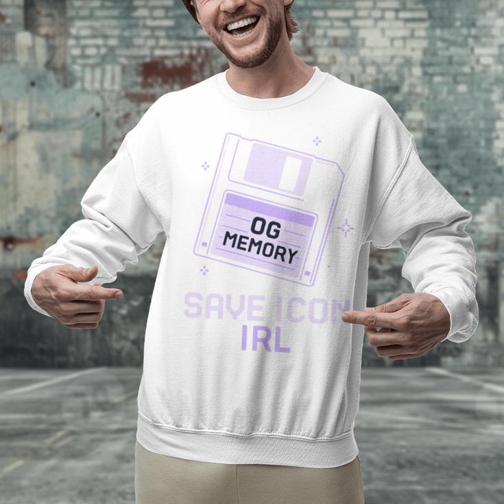 Save Icon IRL Retro Tech Humor Floppy Disk 90s Nostalgia Unisex Sweatshirt