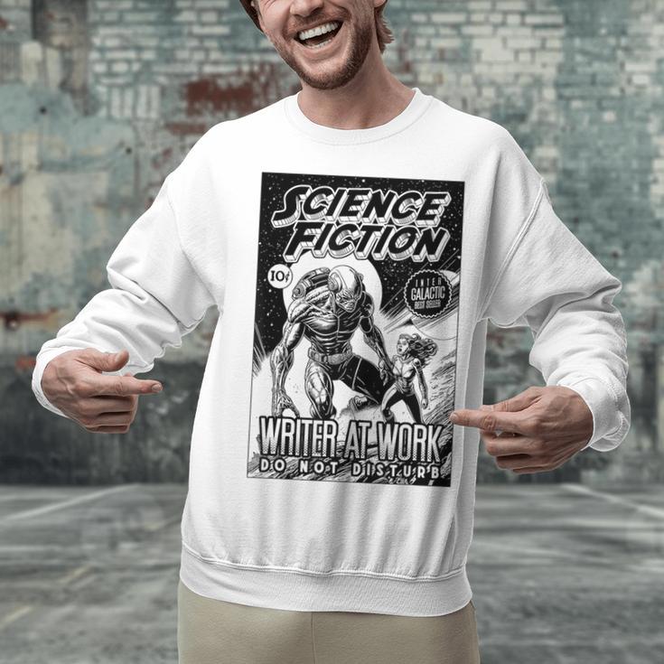 Science Fiction Writer At Work Vintage Book Cover Unisex Sweatshirt Science Fiction Writer At Work Vintage Book Cover Unisex Sweatshirt