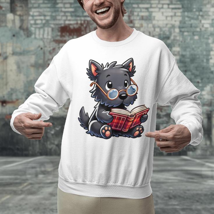Scottish Terrier Reading a Book Dog Unisex Sweatshirt