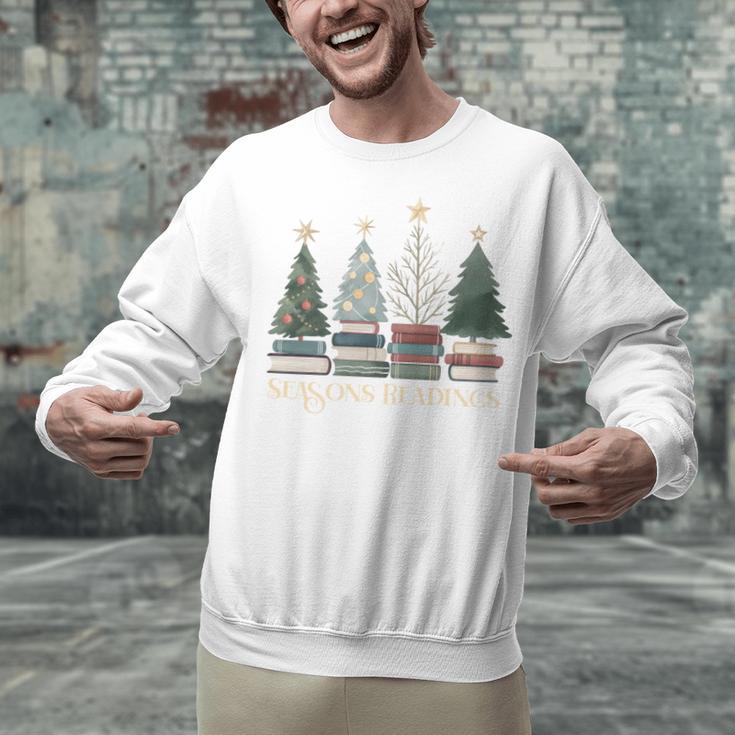 Seasons Readings Christmas Tree Book Lover Unisex Sweatshirt