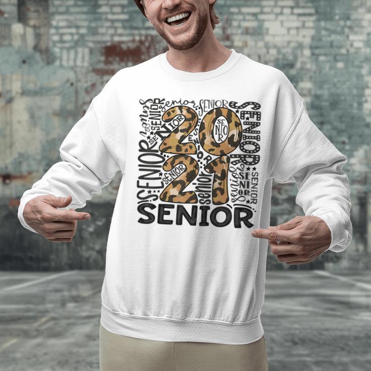 Senior 2021 Grad Class Of 2021 Graduation Leopard Cheetah Unisex Sweatshirt