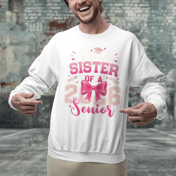 Senior 2026 Class Of 26 Coquette Pink Bow Graduation Sister Unisex Sweatshirt