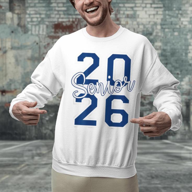 Senior 2026 Graduation Varsity Navy Blue On The Back Unisex Sweatshirt