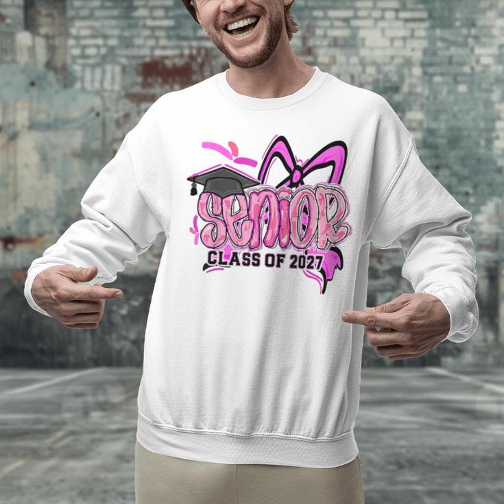 Senior 2027 Class Of 2027 Coquette Girl Pink Graduation 2027 Unisex Sweatshirt