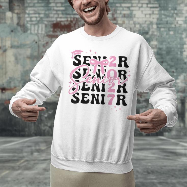 Senior 2027 Class Of 2027 Coquette Pink Bow Graduation 2027 Unisex Sweatshirt
