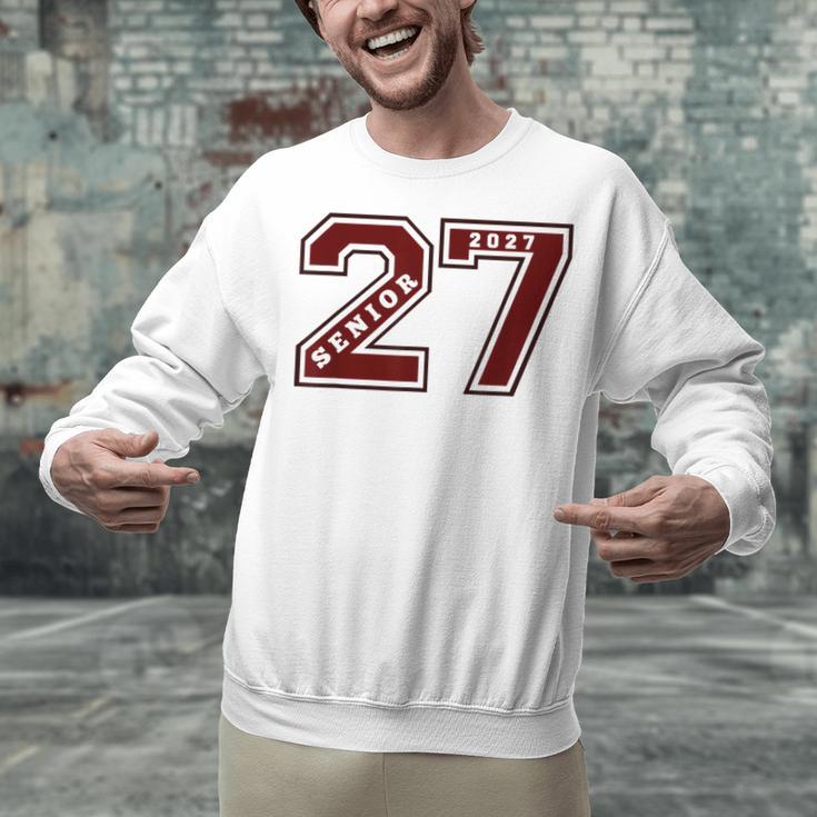 Senior 2027 Maroon Senior Class Of 27 Jersey Graduation Unisex Sweatshirt