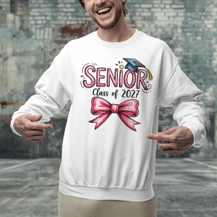 Senior Class Of 2027 Coquette Pink Bow Graduation 2027 Girls Unisex Sweatshirt