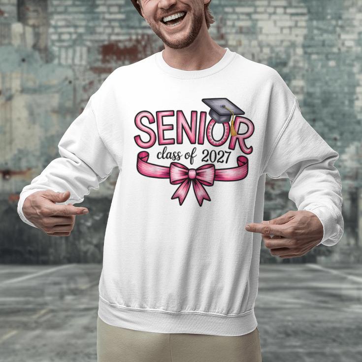 Senior Class Of 2027 Coquette Pink Bow Graduation 2027 Women Unisex Sweatshirt