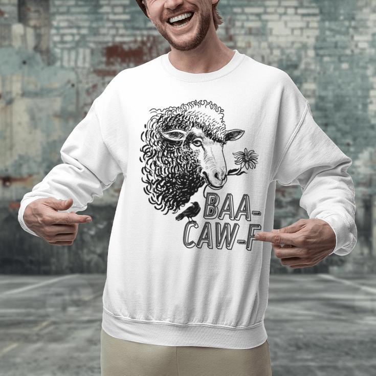 Sheep Baa Crow Caw Back Off Pun Tee For Introverts & Teens Unisex Sweatshirt Sheep Baa Crow Caw Back Off Pun Tee For Introverts & Teens Unisex Sweatshirt