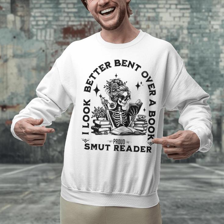 Smut Reader Skeleton Book Lover Dark Humor Art Premium Tri-Blend Unisex Sweatshirt