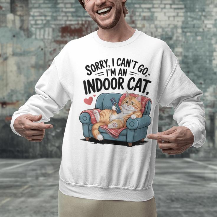 Sorry I Can’t Go I’m An Indoor Cat Couch Introvert Cat Unisex Sweatshirt