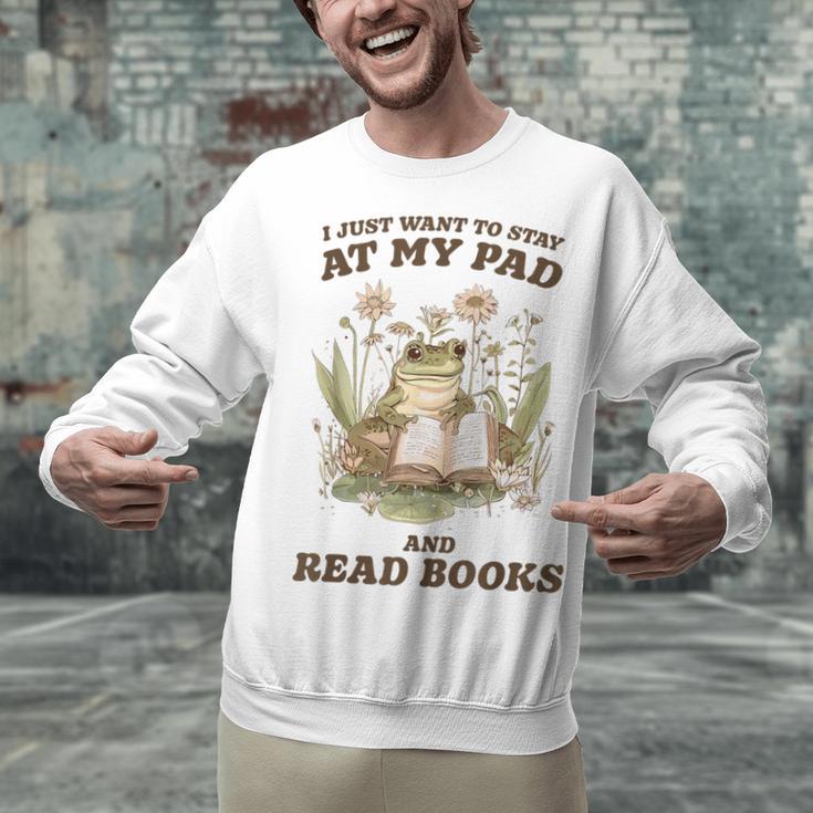 Stay At My Pad And Read Books Frog Introvert Reading Unisex Sweatshirt Stay At My Pad And Read Books Frog Introvert Reading Unisex Sweatshirt