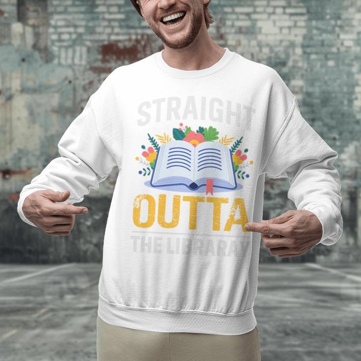 Straight Outta The Library Book Lover Men Women Premium Tri-Blend Unisex Sweatshirt