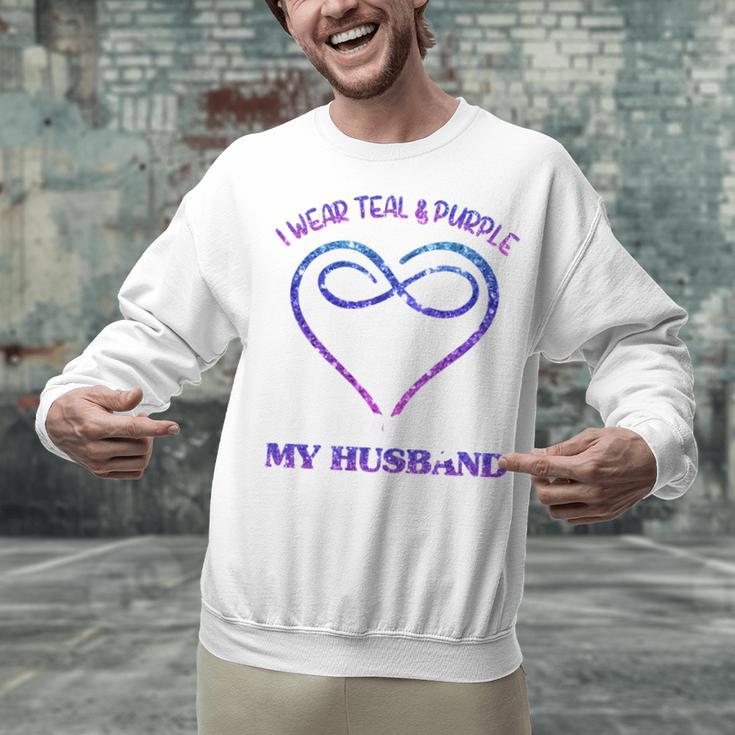 Suicide Prevention Shirt Teal & Purple In Memory Of Husband Unisex Sweatshirt Suicide Prevention Shirt Teal & Purple In Memory Of Husband Unisex Sweatshirt