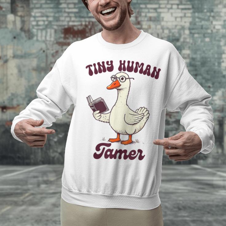 Teacher Silly Goose Reading Book Teaching Tiny Human Tamer Unisex Sweatshirt Teacher Silly Goose Reading Book Teaching Tiny Human Tamer Unisex Sweatshirt