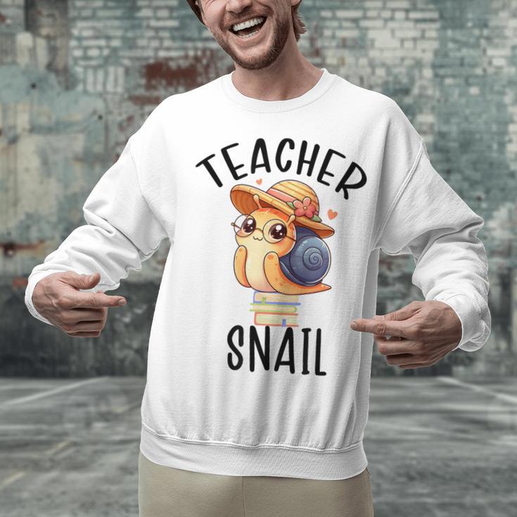 Teacher Snail With Glasses On Books Cute Pre-K Kindergarten Unisex Sweatshirt Teacher Snail With Glasses On Books Cute Pre-K Kindergarten Unisex Sweatshirt